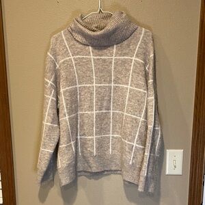 Cozy Turtleneck Plaid Sweater